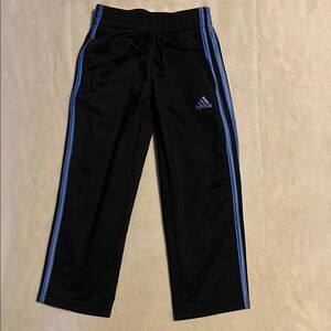 Adidas Black and Blue Sweatpants with Iconic Stripes